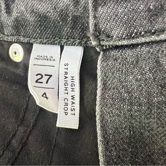 Loft High Rise Straight Crop Gray Black Wash Jeans - Picture 5 of 6